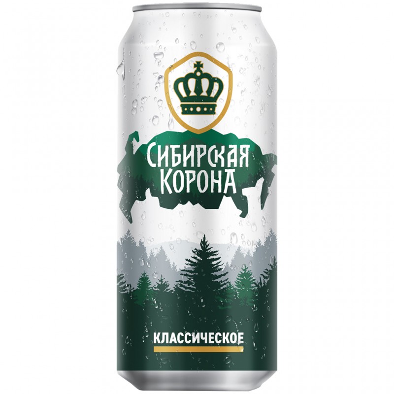 Пиво светлое "Сибирская Корона" классическое, 5,3% алк.